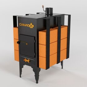 Печь дровяная CANADA с теплоаккумулятором длительного горения