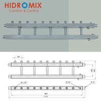 Коллекторная балка Hidromix 5 выходов в вверх до 180 кВт