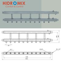Коллекторная балка Hidromix на 5 нижних выходов до 110 кВт