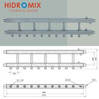 Коллекторная балка Hidromix на 5 нижних выходов до 180 кВт