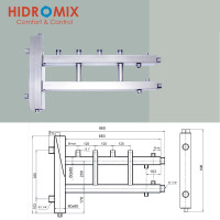 Гидрострелка с коллектором Hidromix 2 верхних выхода до 75 кВт