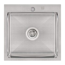 Мийка для кухні інтегрована Lidz Handmade H5050 (LDH5050BRU35375) Brushed Steel 3,0/1,0 мм