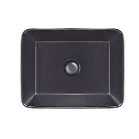Раковина-чаша Qtap Tern 480х370х135 Matt black з донним клапаном QT172074MBMB