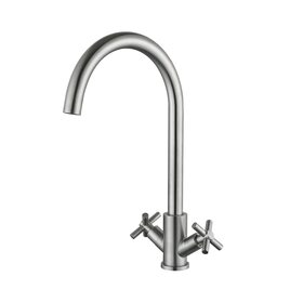 Змішувач для кухні Lidz Wind 013F двохвентильний LDWIN013FNKS43390 Nickel