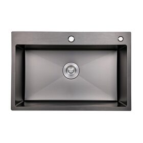 Мийка для кухні інтегрована Lidz Handmade H6050B (LDH6050BPVD43621) Brushed Black PVD 3,0/1,0 мм
