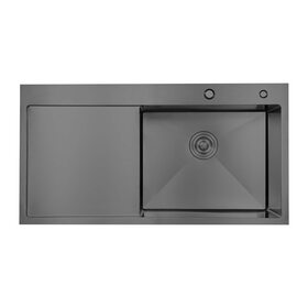 Мийка для кухні інтегрована Lidz Handmade H7849BL крило ліворуч Brushed Black PVD 3,0/1,0 мм LDH7849BLPVD43624
