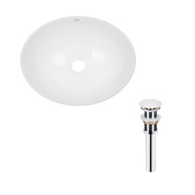 Комплект Qtap Dove: Раковина накладна овальна 415x340x140 мм White + Донний клапан PU02