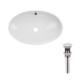 Комплект Qtap Dove: Раковина накладна овальна 635x420x150 мм White + Донний клапан PU02O