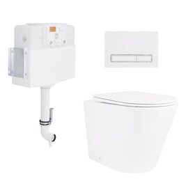 Готове рішення Qtap для ванної кімнати: Унітаз напольний Swan Rimless QT16223178W + інсталяція QT0122490S+ клавіша QT0111M08V1384W