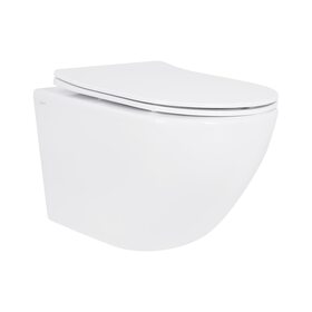 Унітаз підвісний Jay Rimless 485×360×320 мм, White, з сидінням Slim Duroplast/ Soft-close/ Quick Relase QT07335177RW Qtap