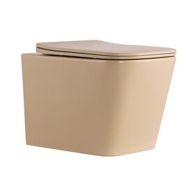 Унітаз підвісний Tern Ultra Quiet 490×365×325 мм, Beige, з сидінням Slim Duroplast / Soft-close / Quick Release QT17332303ASSB Qtap