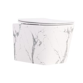 Унітаз підвісний Tern Ultra Quiet 490×365×325 мм, Marble, з сидінням Slim Duroplast / Soft-close / Quick Release QT17332303ASMR Qtap