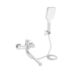 Змішувач для ванни Qtap Nando з довгим поворотним виливом та душовим гарнітуром QTNAN260CRM48652 Chrome